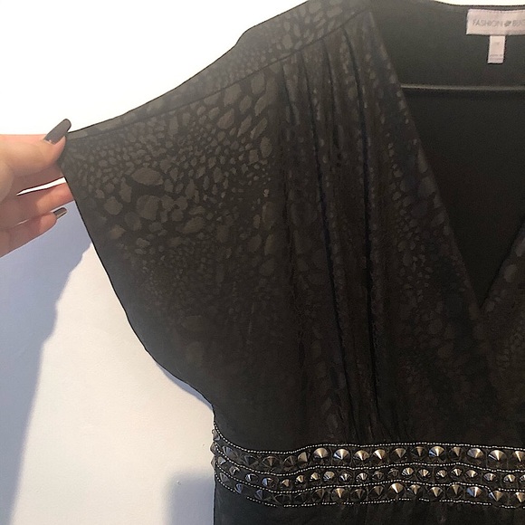 Fashion bug leather look top with studs sz 1X - Picture 3 of 7